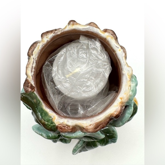 New Ceramic 3D Strawberry on Tree ATD Votive Candle 3” Cottagecore - Picture 3 of 8